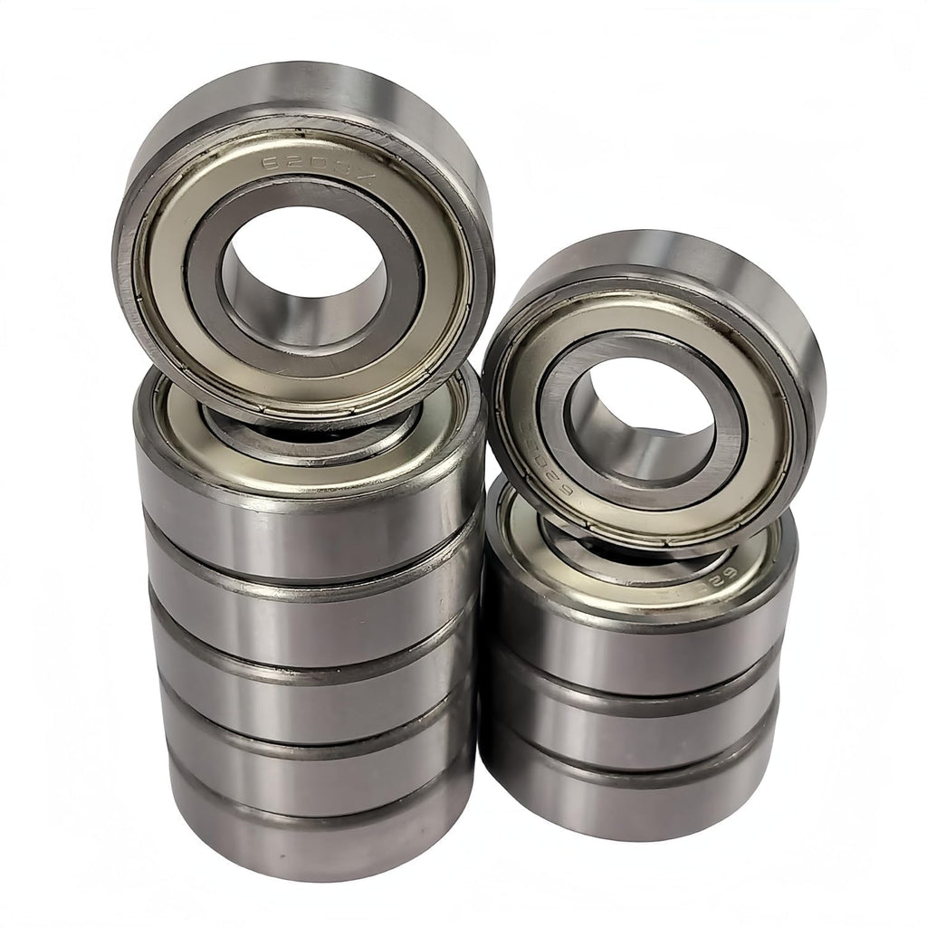 DEEG 10PCS 6203ZZ Double Metal Seal Bearings 17x40x12mm, Pre-Lubricated and Stable Performance Deep Groove Ball Bearings